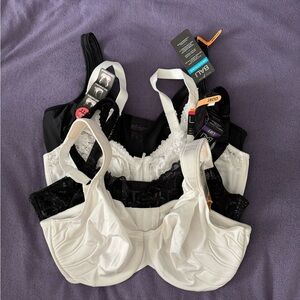 Bali Women's Intimates Black and White 4 Bra Set BNWT